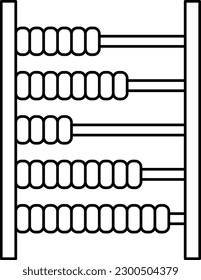 linear vector icon math abacus, school and office supplies, back to school