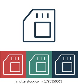 Linear vector icon with memory card