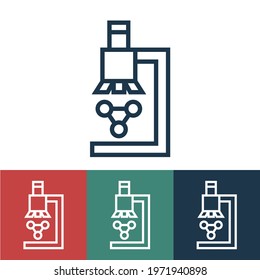 Linear vector icon with microscope