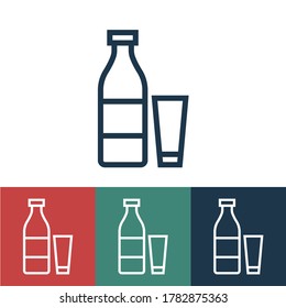 Linear vector icon with milk