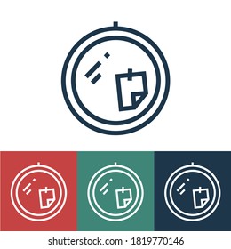 Linear vector icon with mirror