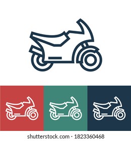 Linear vector icon with motorcycle