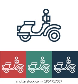 Linear vector icon with motorcycle
