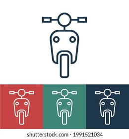 Linear vector icon with motorcycle