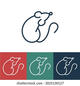 Linear vector icon with mouse