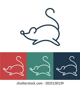 Linear vector icon with mouse in jump