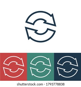 Linear vector icon with move in circle