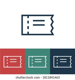 Linear vector icon with movie ticket