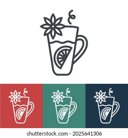 Linear vector icon with mulled wine