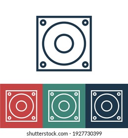 Linear vector icon with music speakers