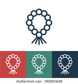 Linear vector icon with muslim prayer beads
