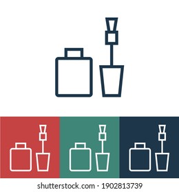 Linear vector icon with nail varnish