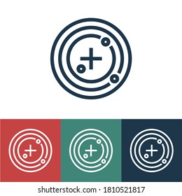 Linear vector icon with navigation