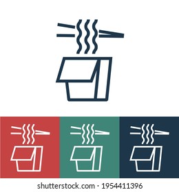 Linear vector icon with noodles