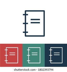 Linear vector icon with notepad
