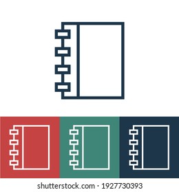 Linear vector icon with notepad