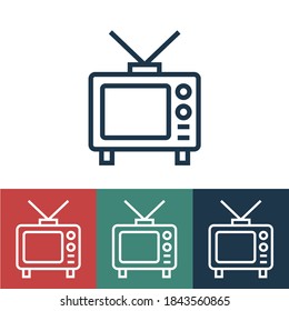 Linear vector icon with old TV