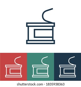 Linear vector icon with open canned