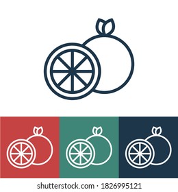 Linear vector icon with orange