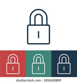 Linear vector icon with padlock