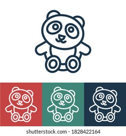 Linear vector icon with panda
