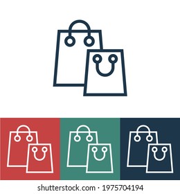 Linear vector icon with paper bag