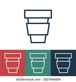 Linear vector icon with paper cup