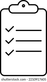 Linear Vector Icon Of A Paperclip. Survey Symbol. Questionnaires. Take Notes. Medical Clipboard. Lists.