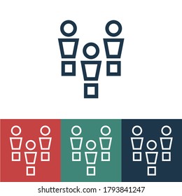 Linear vector icon with people