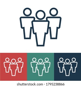 Linear vector icon with people