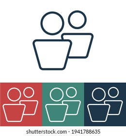 Linear vector icon with people