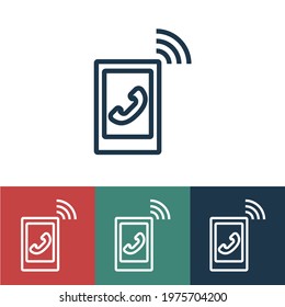 Linear vector icon with phone call