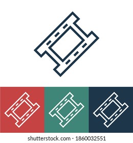 Linear vector icon with photo film