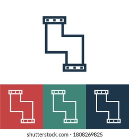 Linear vector icon with pipe zigzag