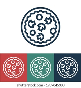 Linear vector icon with pizza
