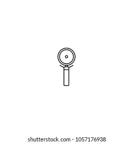 The linear vector icon of a pizza cutter .