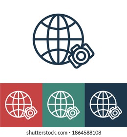 Icono de vector lineal con fotos del planeta