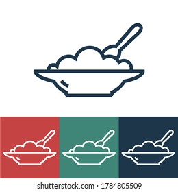 Linear vector icon with plate of food