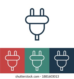 Linear vector icon with plug for sockets
