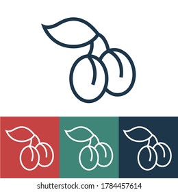 Linear vector icon with plum
