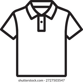 Lineares Vektorsymbol des Polo-Shirts lässige Kragen Oberbekleidung