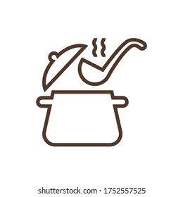 Linear vector icon pot with scoop
