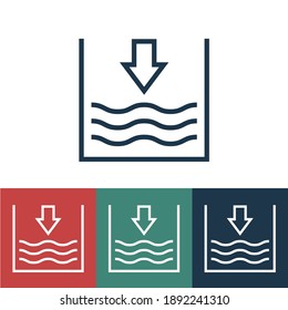 Linear vector icon with pour water