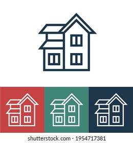Icono de vector lineal con casa privada