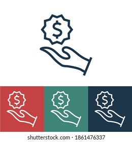 Icono de vector lineal con provisión de financiación