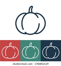 Linear vector icon with pumpkin