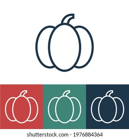 Linear vector icon with pumpkin
