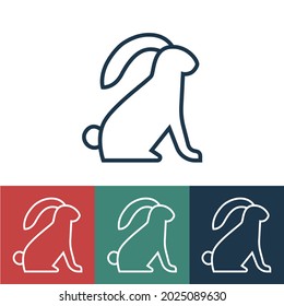 Linear vector icon with rabbit