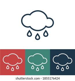 Linear vector icon with rain