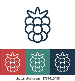 Linear vector icon with raspberries
